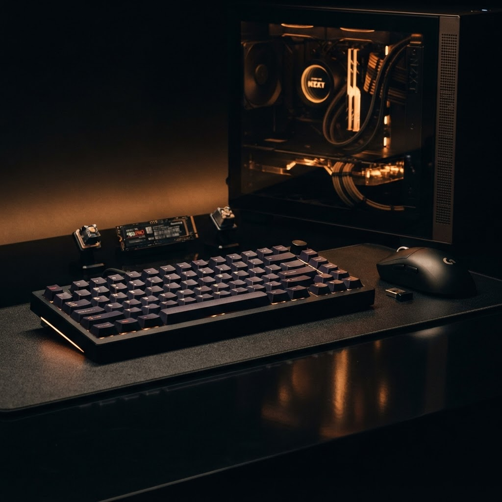 Keyboard, mouse and computer components